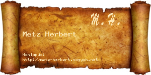 Metz Herbert névjegykártya